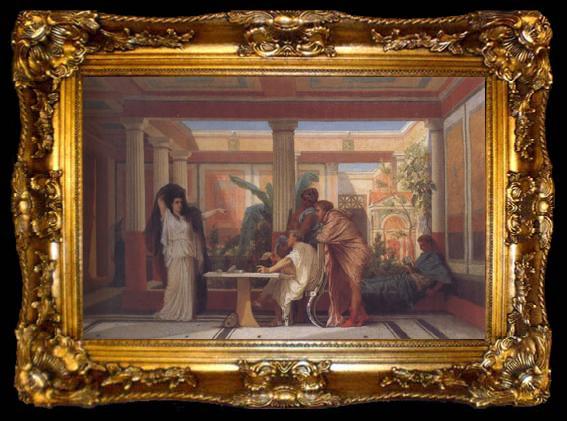 framed  Alma-Tadema, Sir Lawrence Gustave Boulanger,The Rehearsal in the House of the Tragic Poet (mk23), ta009-2